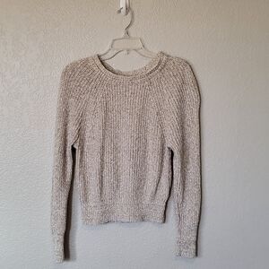 Free People Textured Knit Sweater in Beige